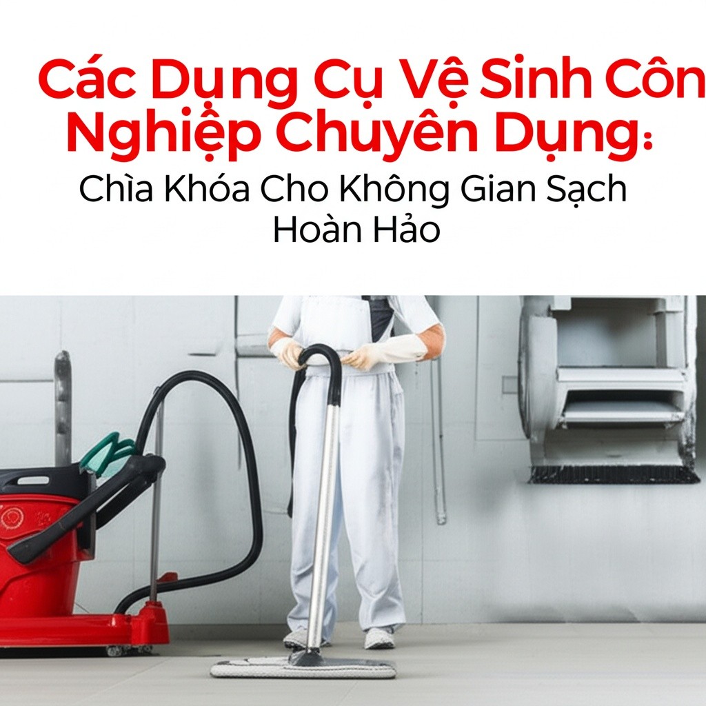 Hình minh họa cho bài viết: Các Dụng Cụ Vệ Sinh Công Nghiệp Chuyên Dụng: Chìa Khóa Cho Không Gian Sạch Hoàn Hảo