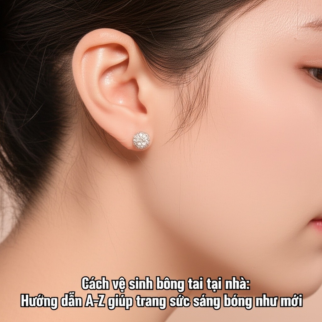 Hình minh họa cho bài viết: Cách vệ sinh bông tai tại nhà: Hướng dẫn A-Z giúp trang sức sáng bóng như mới