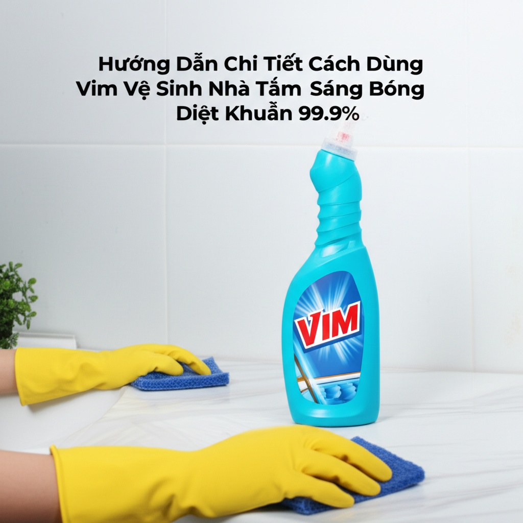 Hình minh họa cho bài viết: Hướng Dẫn Chi Tiết Cách Dùng Vim Vệ Sinh Nhà Tắm Sáng Bóng, Diệt Khuẩn 99.9%