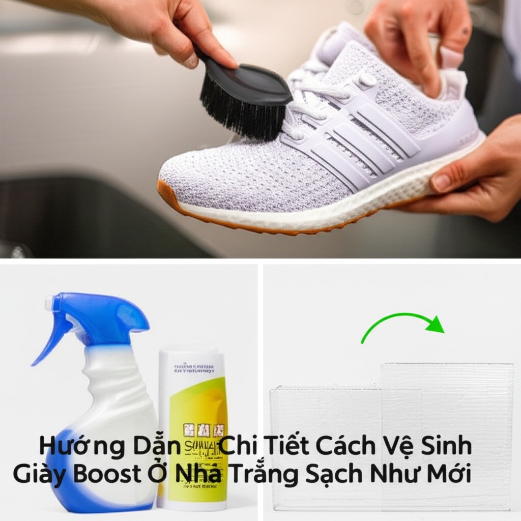 Hình minh họa cho bài viết: Hướng Dẫn Chi Tiết Cách Vệ Sinh Giày Boost Ở Nhà Trắng Sạch Như Mới