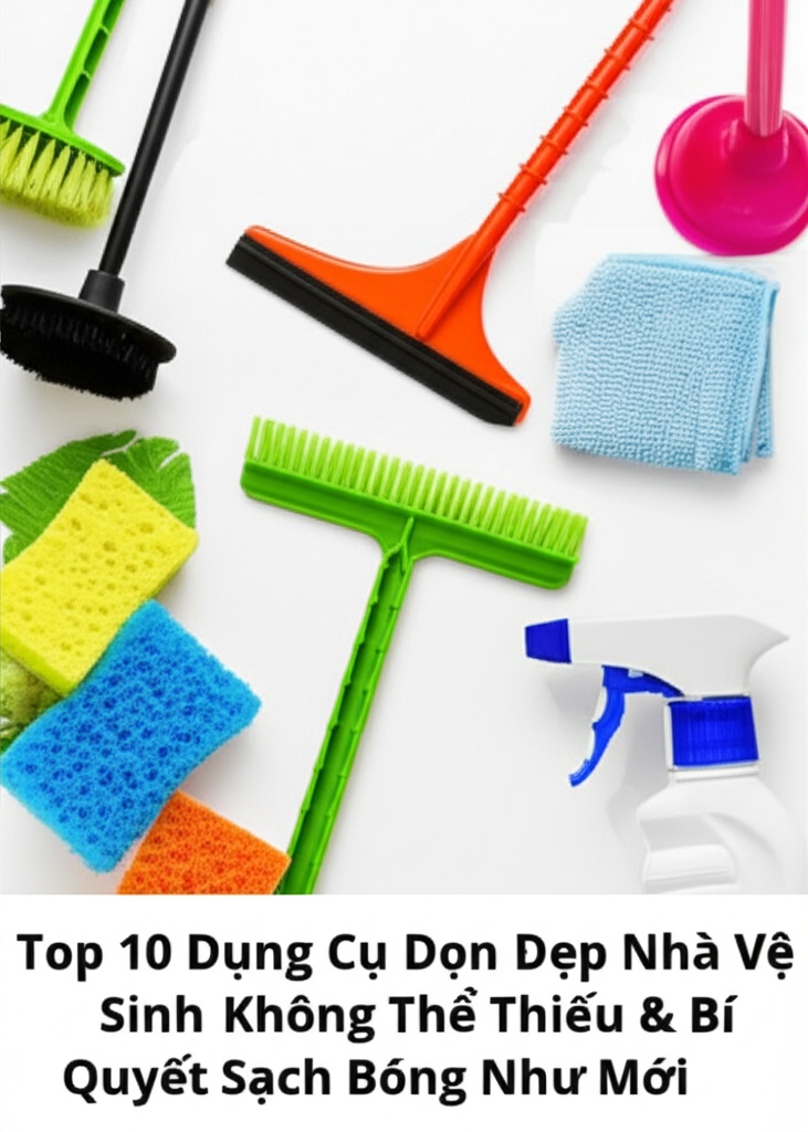 Hình minh họa cho bài viết: Top 10 Dụng Cụ Dọn Dẹp Nhà Vệ Sinh Không Thể Thiếu & Bí Quyết Sạch Bóng Như Mới